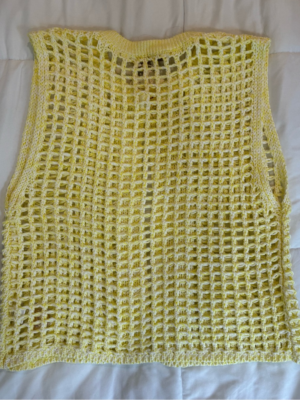 Anthropologie Cream Open-Knit Sleeveless Sweater Vest - Unbranded - Picture 2 of 8